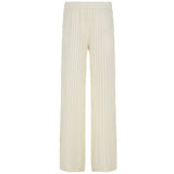Resort-style Textured Hollow-out Loose-fitting Solid-color Casual Pants