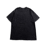 Women's Coconut Tree-printed Top With A Round Neck, Loose Fit And Short Sleeves