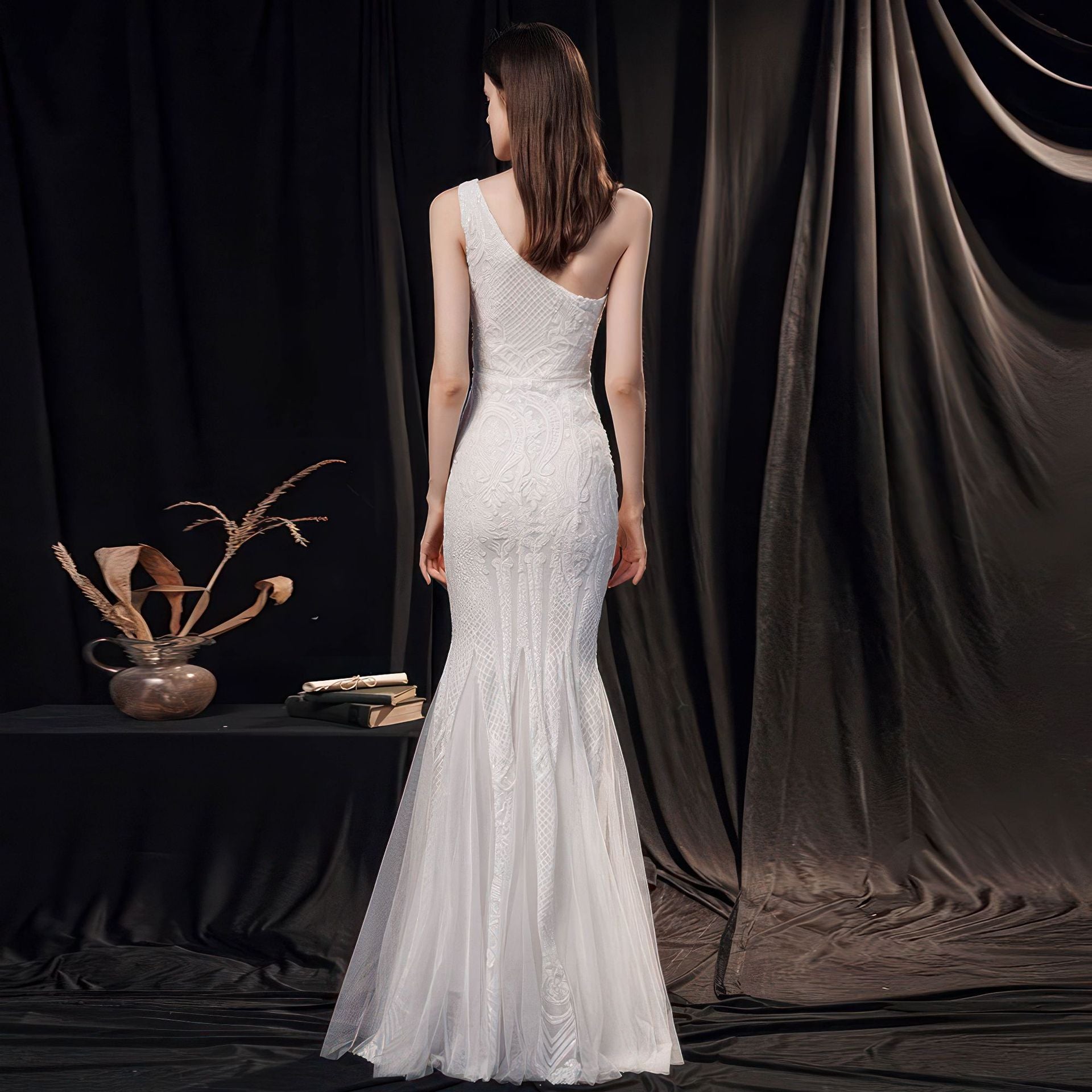 Women's High-end Entry Lux Elegant Socialite Dinner Party Sexy Long Slimming Fishtail Dress