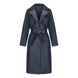 Women's Long, Loose-fit Classic Trench Coat With A Lapel And Belt