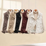 Women's Winter Cotton Quilted Vest Short Padded Jacket