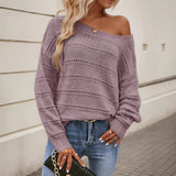 Fashionable Women's Retro Hollow-out Loose Sweater