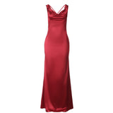 Deep Drape Neck Gown Dresses