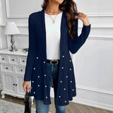 Elegant And Stylish Temperament Commuting Beaded Heavy-duty Knit Cape Jacket