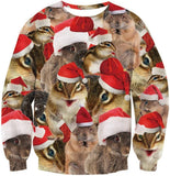 Crewneck Hoodie Sweatshirt With 3D Printed Graphic And Long Sleeves