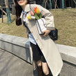 Plaid Patchwork Loose And Versatile Drape Coat