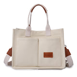 Casual Daily Canvas Tote Shoulder Bags Women Mommy Bag Large Capacity Messenger Multi Pocket Crossbody Chic Reusable Hand Bag
