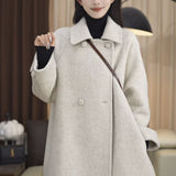 Slim-fit Mid-length Loose Women's Wool Coat