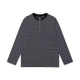 Women's Cotton Simple Loose Casual Striped Long-Sleeve Top