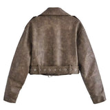 Women's Washable Gradient Leather Jacket
