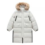 Women's Mid-length And Long Winter Coat With A Thickened Fur Collar