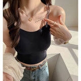 Women's Strappy Camisole Top With Built-in Bra