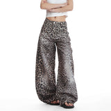 American-style Cat-eye Leopard-print Bootcut Jeans From A Trendy Unisex Brand