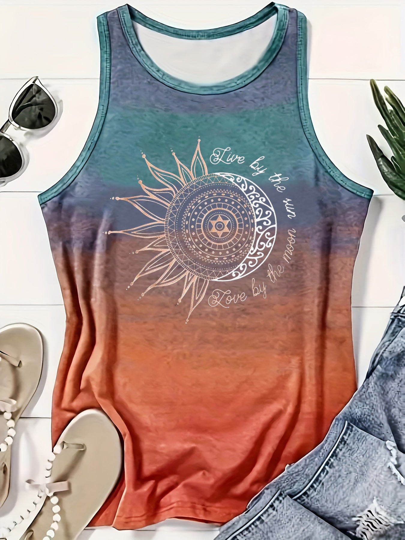 Women's Fashion Letter Printed Round Neck Vest