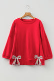 Women's Fashionable, Designer-Style Patchwork Hoodie With Bow-Knot And Crew Neck