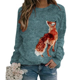 Chunky-knit Faux-sweater With Digital Print And Round Neckline