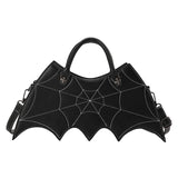 Halloween Spider Web Shape Shoulder Bags Personality Batgirl Tide Pu Handbags Fashoin Messenger Crossbody Bag