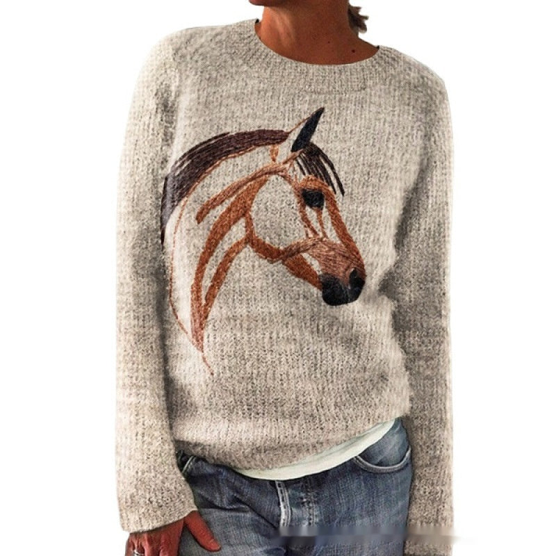 Women's Round-Neck Casual Commuter Sweater