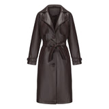 Women's Long, Loose-fit Classic Trench Coat With A Lapel And Belt
