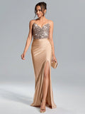 Suspended Backless High Waisted Sequin Patchwork High Slit Long Skirt Dresses Graduation Summer Dress Maxi Women Outfit