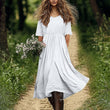 Women's Loose-fitting Solid-color Versatile Casual Cotton-Linen Dress