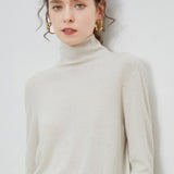 New Women's Loose-fit Ribbed Turtleneck Cropped Knit Pullover Sweater