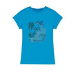 Blue Slim-fit Short-sleeve T-shirt Women's Summer Base Top
