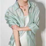 Tencel Sun Protection Cardigan Shirt For Women Outer Tops