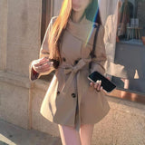 Women's Petite Casual Springautumn New Korean Version Waist-cinching Elegant Coat