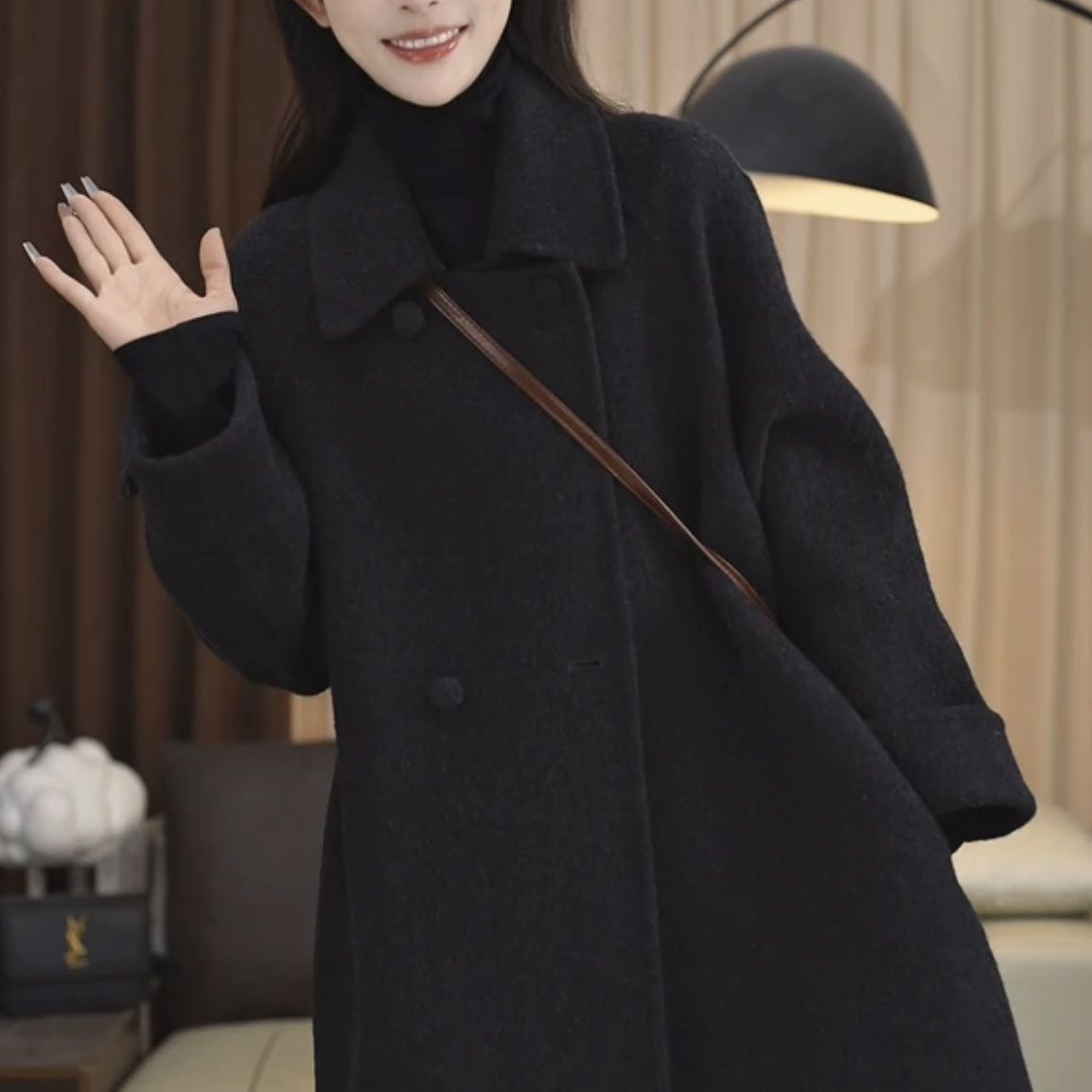 Slim-fit Mid-length Loose Women's Wool Coat
