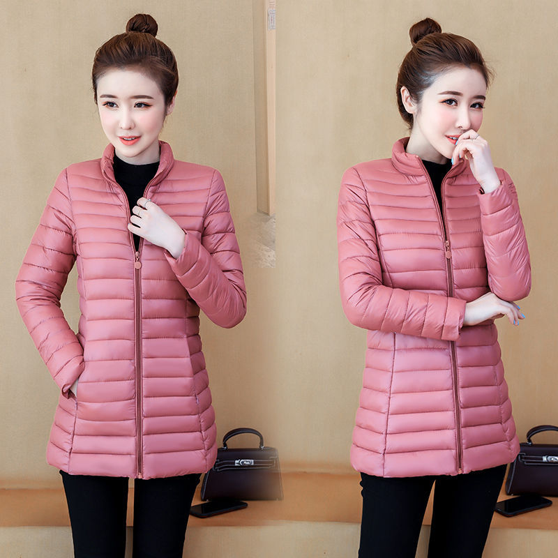 Plus-size Lightweight Slim-fit Mid-length Cotton Jacket