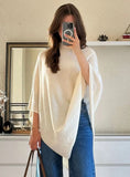 Fashionable Women's Cloak Large Shawl Turtleneck Sweater Coat
