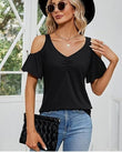 Women's Off-shoulder Printed Short-sleeve Loose Top