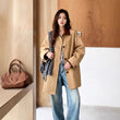 Khaki Long-sleeve Color-block Women's Casual Jacket