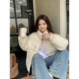 Cute Stand-up Collar Puffer Jacket For Women