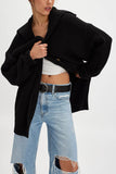Women's Fashionable Lapel-Neck Loose-Fit Plus-Size Sweater Coat
