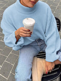 Sweet Crew Neck Pullover Sweater Winter Fashion Loose Long-sleeved Tops For Women Clothing