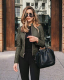 New Wish New Product Autumn And Winter Women's Fashion Leather PU Suit Jacket